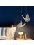 Modern Sarkıt Tekli LED Avize Kelebek Avize Butterfly Gold Sarı 4