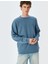 Bisiklet Yaka Basic Pamuk Karışımlı Minimal Baskılı Sweatshirt 1