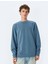 Bisiklet Yaka Basic Pamuk Karışımlı Minimal Baskılı Sweatshirt 3