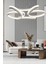 Yüksek Aydınlatmalı Kumandalı Kalın Papatya Tasarımlı Led Avize, 4 Başlık, 60x70 cm 2