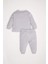 Kız Bebek Pijama Takımı Bisiklet Yaka Yılbaşı Temalı Uzun Kollu Velur Üst Beli Lastikli Uzun Alt D7174A524WN 5