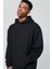Siyah Kanguru Cepli Kapüşonlu Oversize Sweatshirt 1
