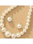 Beyaz Büyük Inci Choker Kolye Küpe Set 2
