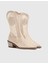 Reijo Hakiki Deri File Kadın Bej Topuklu Bot 1