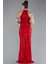 Halter Yaka Yırtmaçlı Uzun Pullu Abiye Elbise ABU4376 2