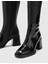 Dirc Hakiki Rugan Deri Kadın Siyah Topuklu Çizme 6