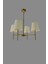 4'lü Modern Eskitme Boyalı Avize, Koniği Krem Abajur, Metal, 60x60 cm 3