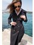 Pastelastore %100 Pamuk Gabardin Uzun (110CM) Astarlı Kemerli Kadın Trençkot 1111 5