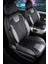 Fresh Start fiat Siena Uyumlu Deri Detaylı Oto Koltuk Kılıfı Ön Arka Set Cyrus Model Siyah Beyaz Fs 2
