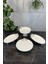 4 Parça Bron Gümüş Porselen Sofra Sunum Servis Seti & Yemek Tabağı Salata Kasesi Oval Meze Tabağı 2