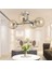 Maral 4lü Siyah Krom Bal Camlı Modern Koridor Mutfak Salon Retro Avize 2