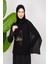 Black Polyester Shawl With Palestine Map Embroidery And The Word Palestine In Gold S100026 1