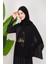 Black Polyester Shawl With Palestine Map Embroidery And The Word Palestine In Gold S100026 5