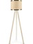 Şık Ahşap Üç Ayaklı Tripod Lambader, Kumbeji Kumaş, Beyaz Renk, Yerden Yükseklik 101-150cm 1