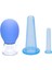 Mini Silikon Vakumlu Mika Yüz Masaj Kupası 3'Lü Karışık Set Mavi Renk 1