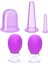 Mini Silikon Vakumlu Mika Yüz Masaj Kupası 5'Li Karışık Set Mor Renk 1