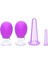 Mini Silikon Vakumlu Mika Yüz Masaj Kupası 4'Lü Karışık Set Mor Renk 1