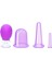 Mini Silikon Vakumlu Mika Yüz Masaj Kupası 4'Lü Karışık Süper Set Mor Renk 1