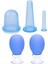Mini Silikon Vakumlu Mika Yüz Masaj Kupası 5'Li Karışık Set Mavi Renk 1