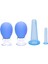 Mini Silikon Vakumlu Mika Yüz Masaj Kupası 4'Lü Karışık Set Mavi Renk 1