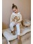 Kız Çocuk Teddy Bear Sevimli Ayıcık Süzene Nakışlı Triko Kazak Fitil Çiçekli Tayt Alt Üst Takım 3