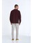 Pattern Bisiklet Yaka Erkek Sweatshirt Bordo 5
