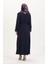 Kolları Fırfırlı Düz Elbise 2002-10 Lacivert 5