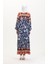 Amelya Farbalı Kuşaklı Viskon Elbise S-M-L-Xl Beden 4588AG-02 Lacivert 5