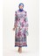 Amelya Farbalı Kuşaklı Viskon Elbise S-M-L-Xl Beden 4588AD-01 Turkuaz Kırmızı 1