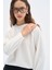 Glide Super Soft Selanik Kumaş Bisiklet Yaka Reglan Kollu Relaxed Fit Beyaz Sweatshirt 1