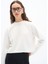 Glide Super Soft Selanik Kumaş Bisiklet Yaka Reglan Kollu Relaxed Fit Beyaz Sweatshirt 3