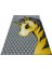 Yuvarlak Soft Çocuk Odası Halısı Sevimli Unicorn Peri Atı Desenli Gri Beyaz Sarı 2