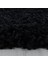Yuvarlak Soft Shaggy Halı Salon Oturma Mutfak Halısı Yumuşak Yüksek Havlı Düz Siyah Renkli 4