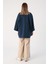 Koyu Indigo-Yarasa Kollu Oversize Hırka 4