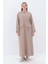 Bej-Cepli Hakim Yaka Büyük Beden Ferace 1