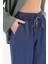 Koyu Mavi-Beli Lastikli Denim Pantolon 5