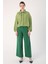YEŞIL-%100 Pamuk Bol Paça Cepli Pantolon 2