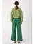 YEŞIL-%100 Pamuk Bol Paça Cepli Pantolon 4