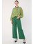 YEŞIL-%100 Pamuk Bol Paça Cepli Pantolon 5