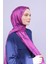Fuşya-Mor-Desenli Twill Şal 1