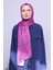 Fuşya-Mor-Desenli Twill Şal 2