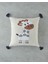 Sevimli inek temalı rahat ve şık dekoratif kırlent 45x45 cm, bordo ve ekru renkli 1