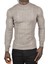 Yarım Balıkçı Yaka Çizgili Tüylenmeyen Slim Fit Triko Kazak 2505491 2