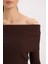 Fitted Omuzu Açık Fitilli Kaşkorse Bluz E0245AX24WN 5