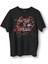 Typography Design Crispy Reality Y2K Grunge Street Grafitti Baskılı Siyah T-Shirt 1