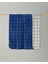 Plain Check Pamuklu Tek Kişilik Battaniye Lacivert - Krem 150X200 1
