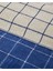 Plain Check Pamuklu Tek Kişilik Battaniye Lacivert - Krem 150X200 3