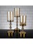 Kristal Taşlı Ayaklı Gold Şamdan Mumluk Kaliteli 3'lü Set -6010 3