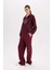 Straight Fit Beli Lastikli Cepli Yüksek Bel Kalın Basic Düz Eşofman Altı B8571AX24WN 4