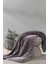 Yumuşak ve şık 140x190 cm mor renkli wellsoft TV battaniyesi, bej düz desen 1